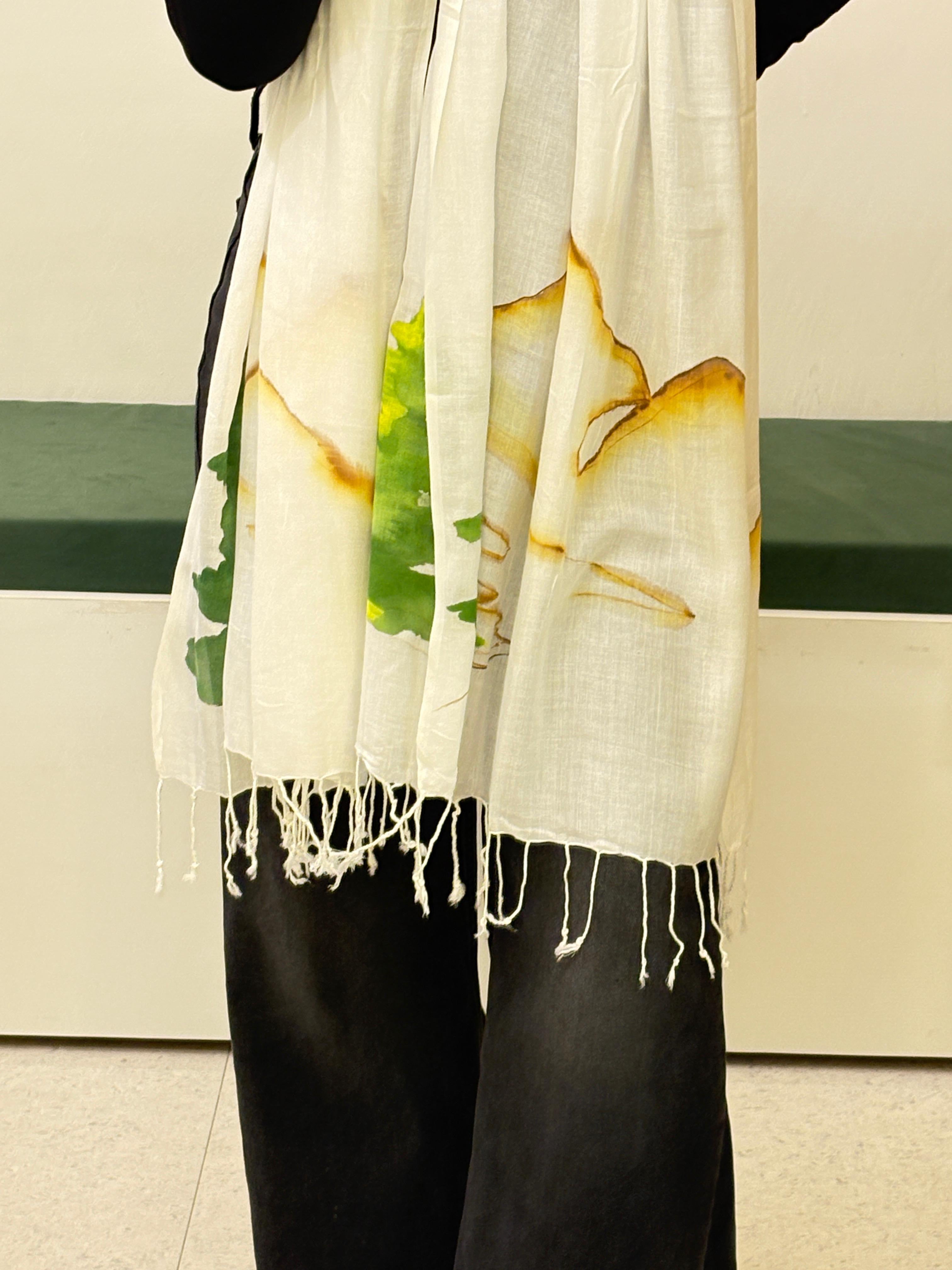 Handpainted Mountains Art Stole