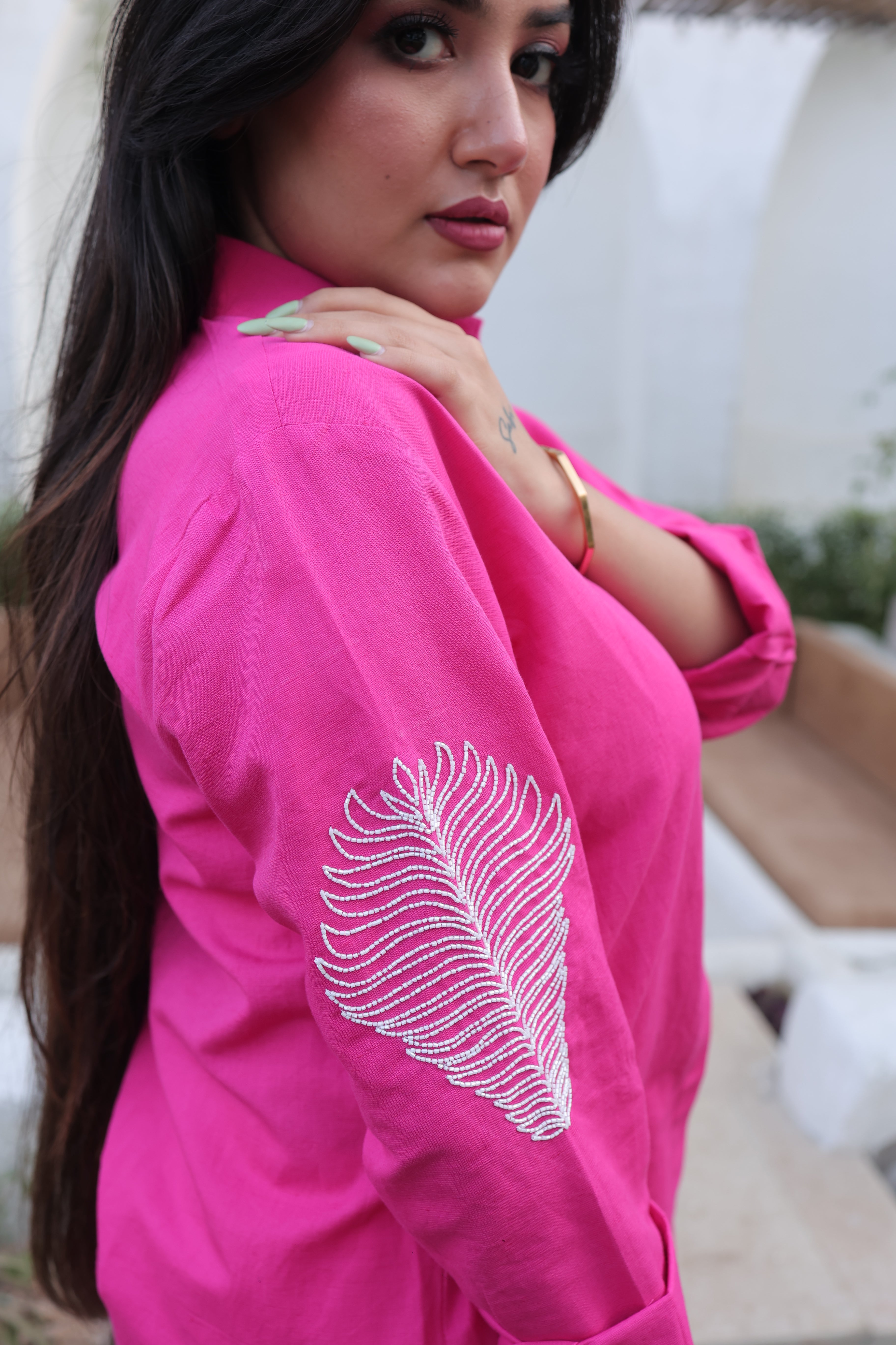 Pink Feather Shirt