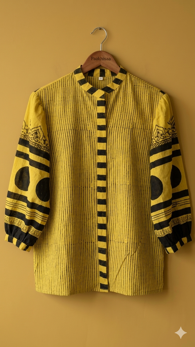 The Mustard Stripe Artisanal Cotton Shirt