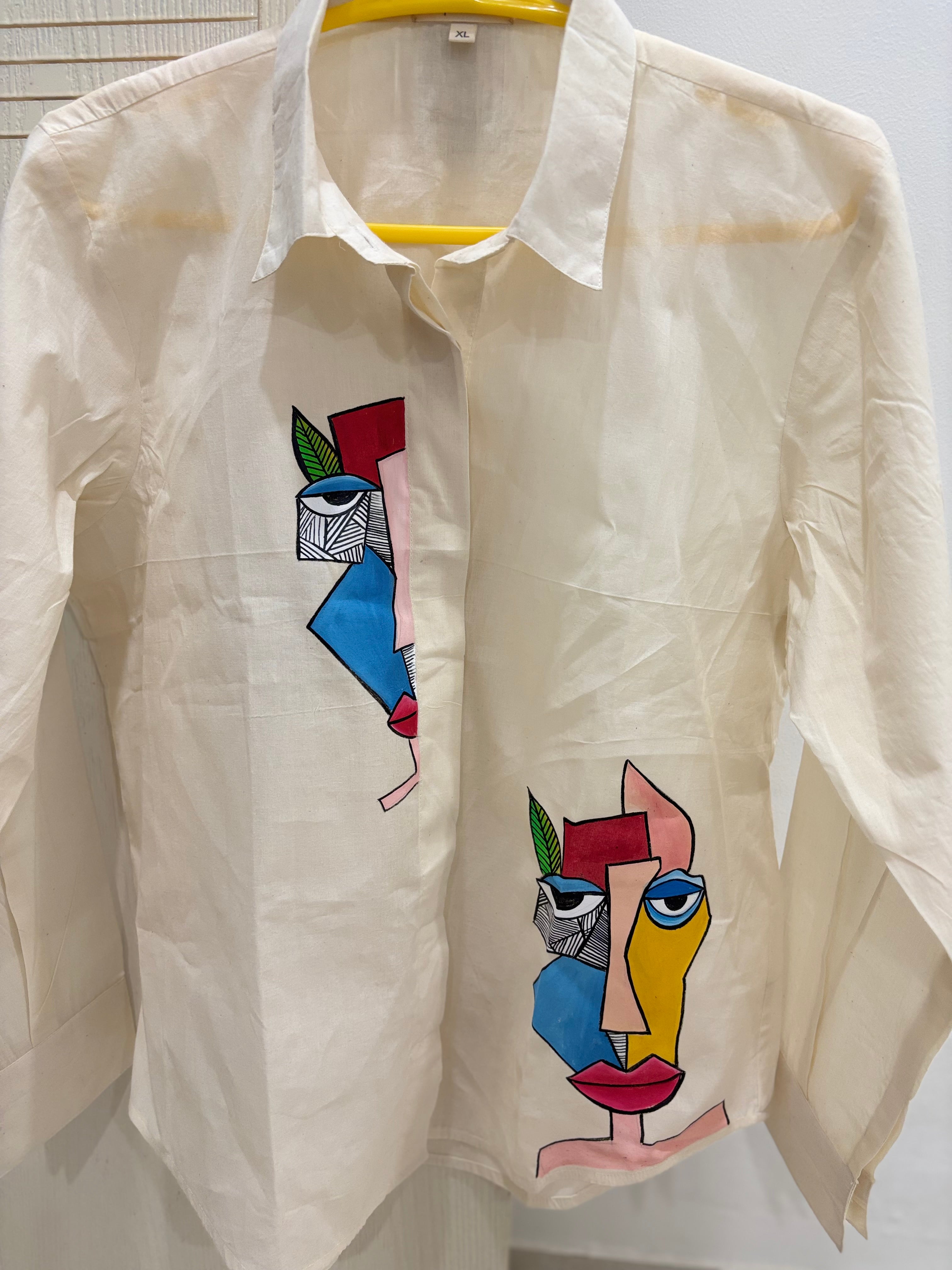 Abstract Muse Handpainted Cotton Shirt