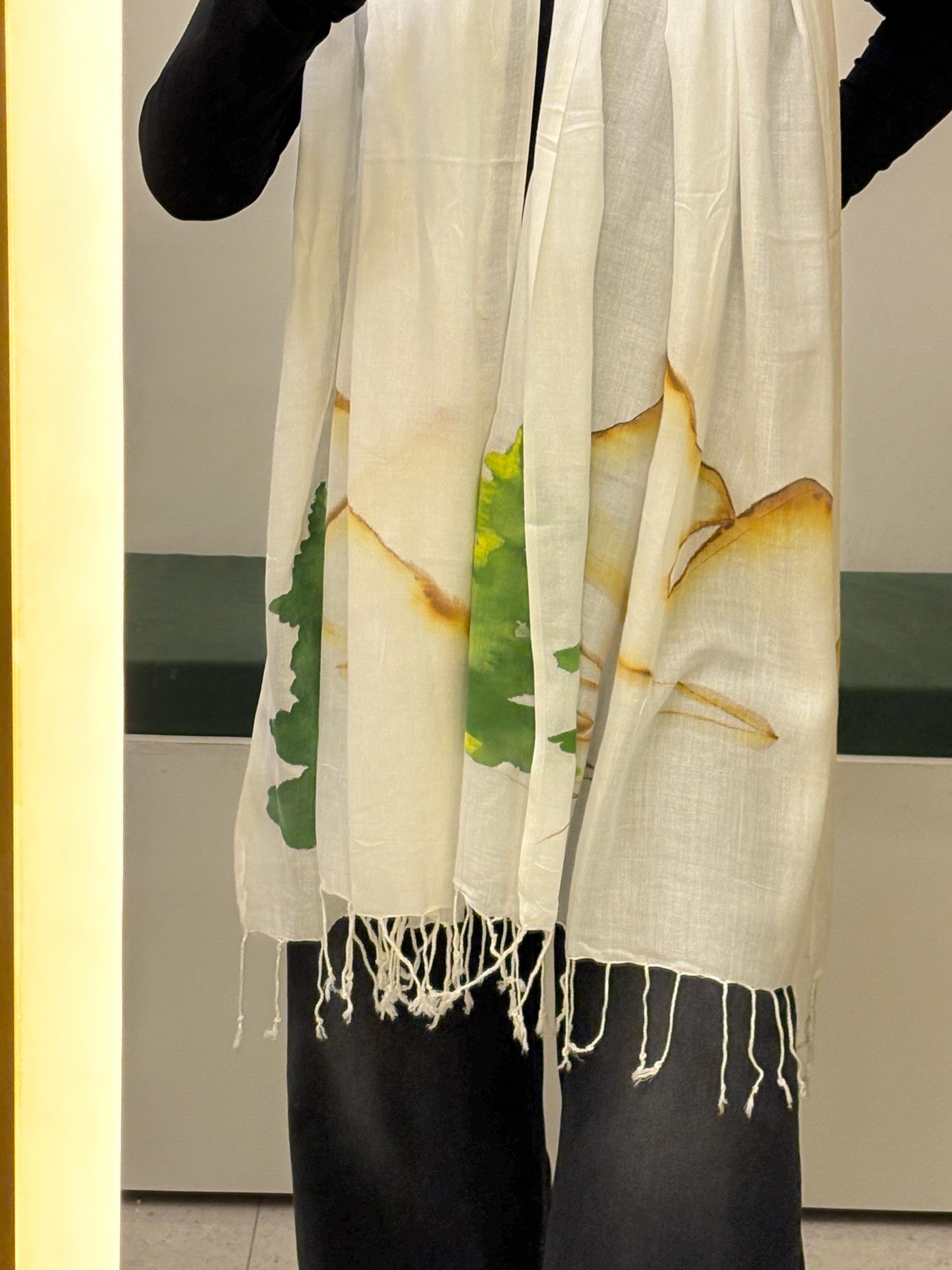 Handpainted Mountains Art Stole