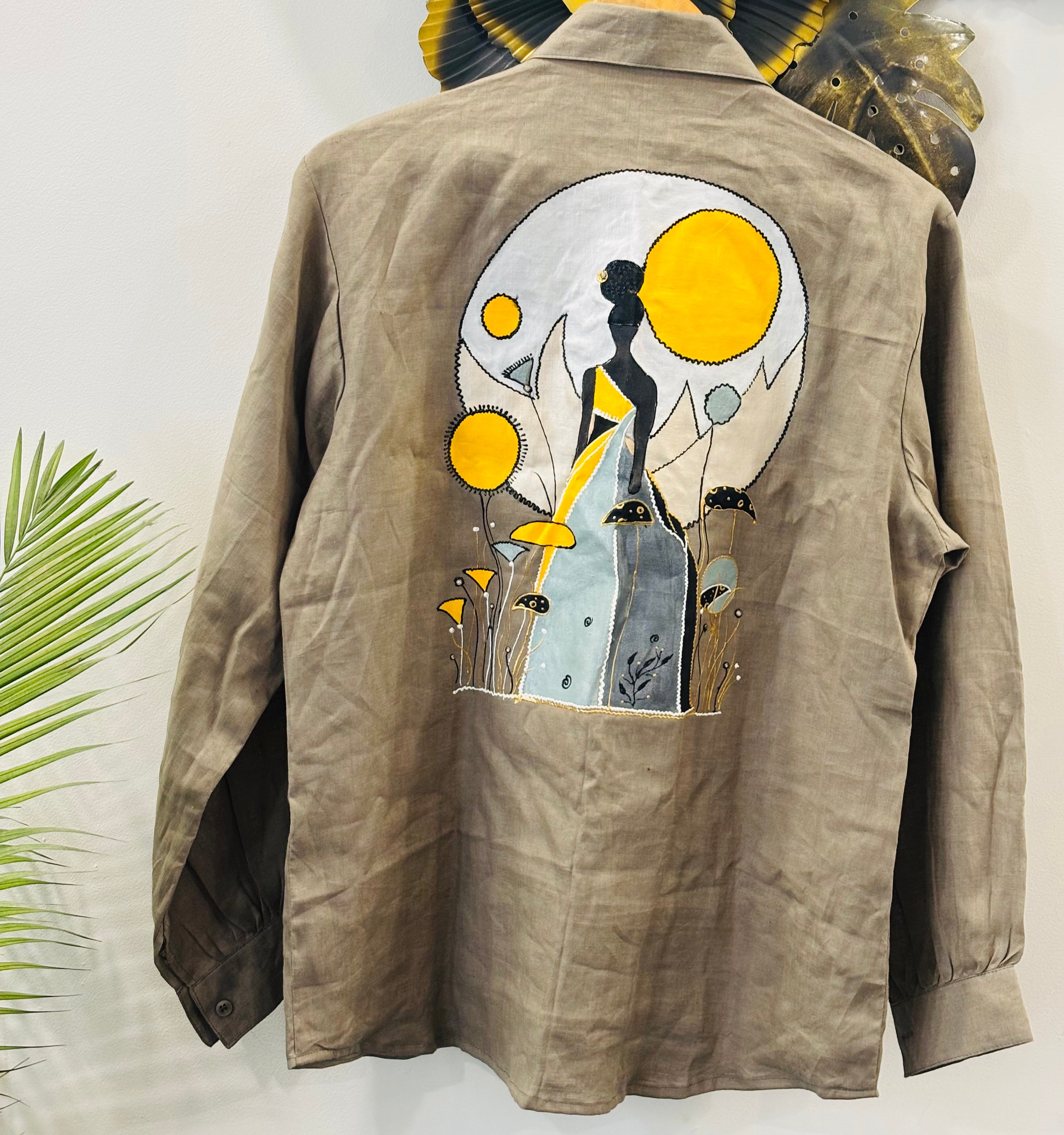 Sunset Hand-Painted Linen Shirt