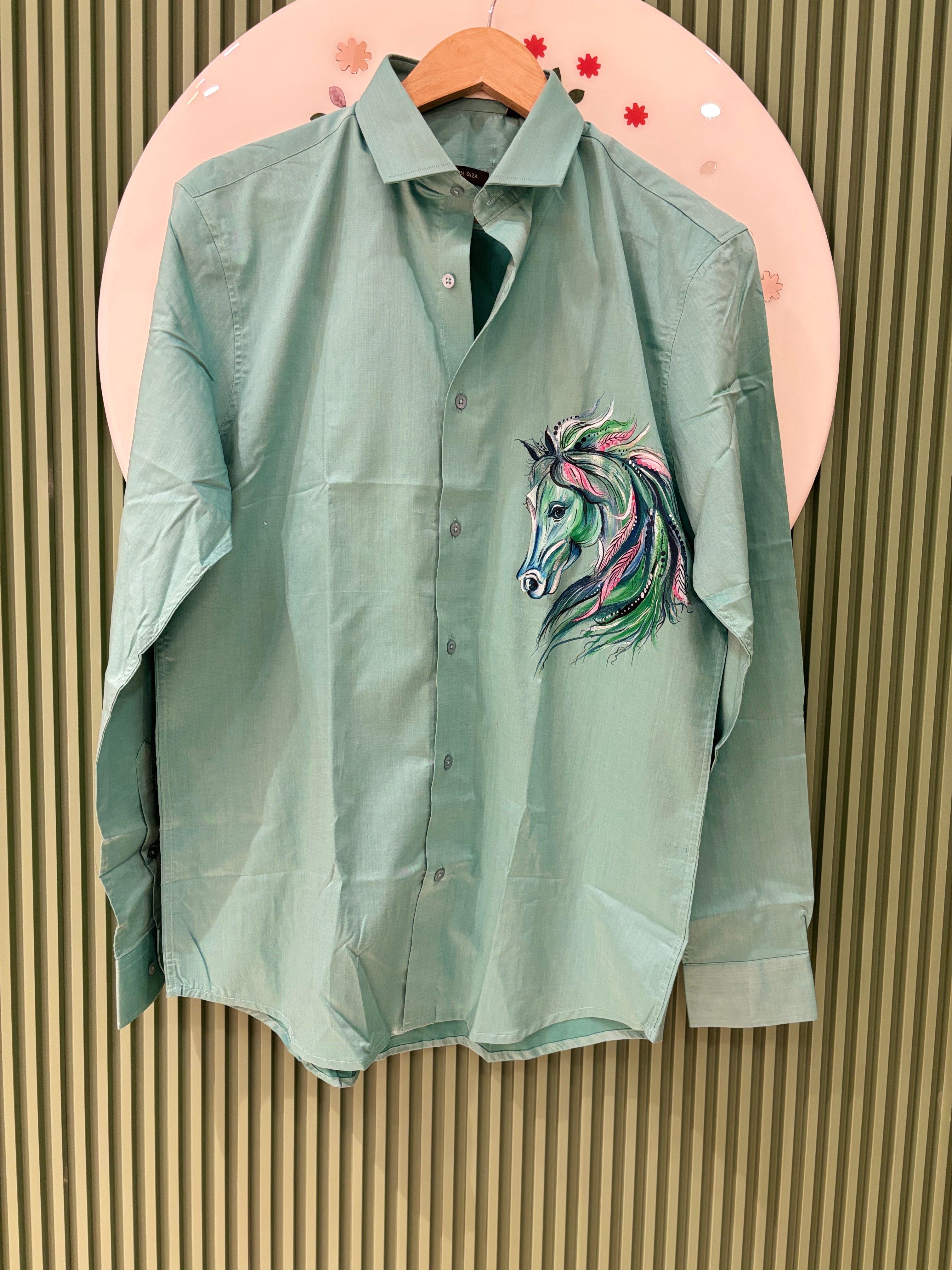 "Wild Spirit" Hand-Painted Cotton Shirt