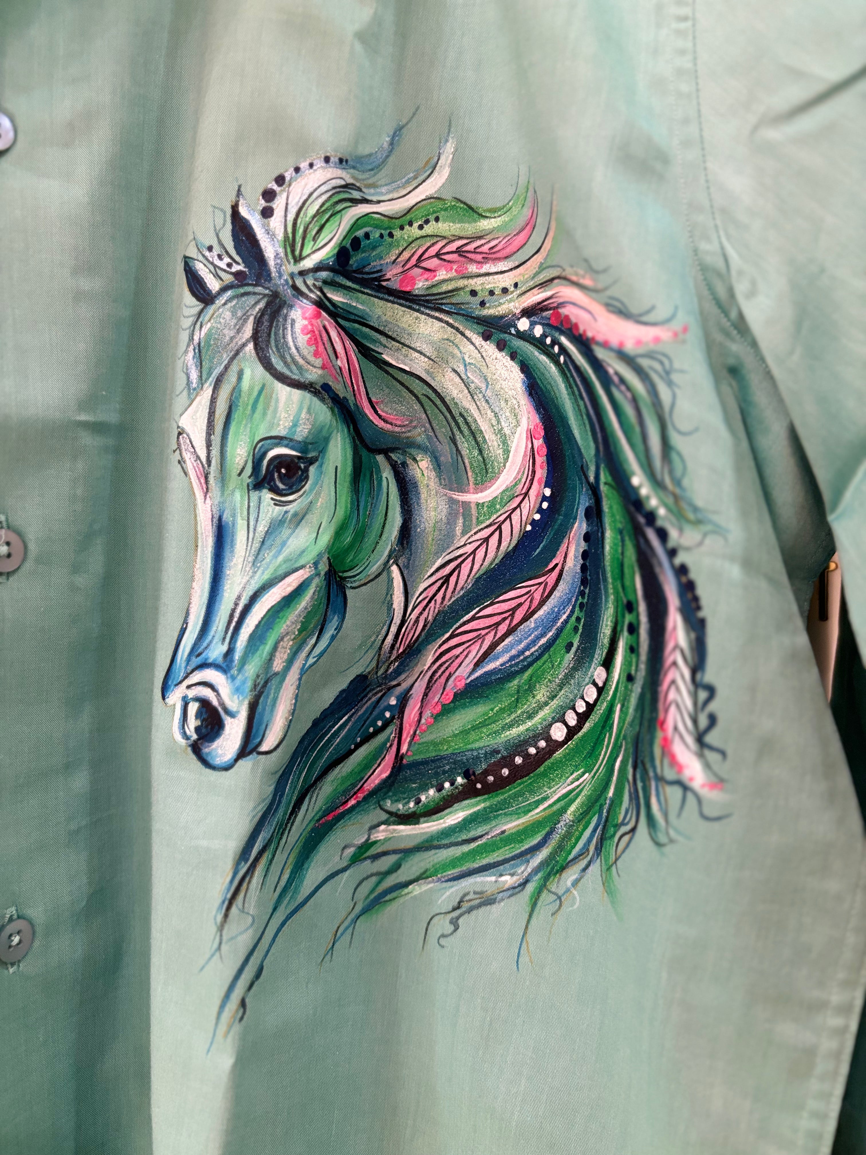 "Wild Spirit" Hand-Painted Cotton Shirt