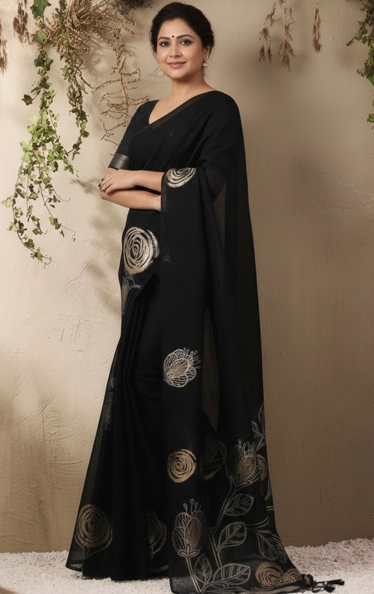 The Gilded Rose Noir Saree