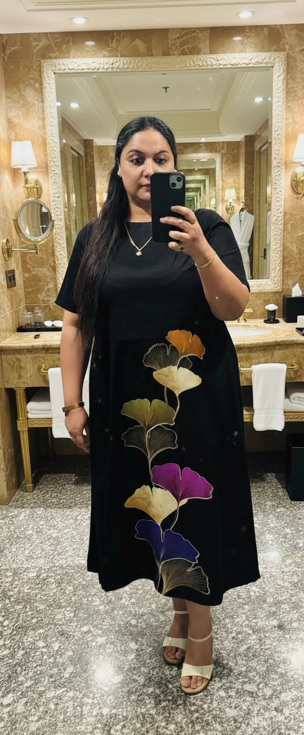 The Autumn Ascent Hand-Painted Dress