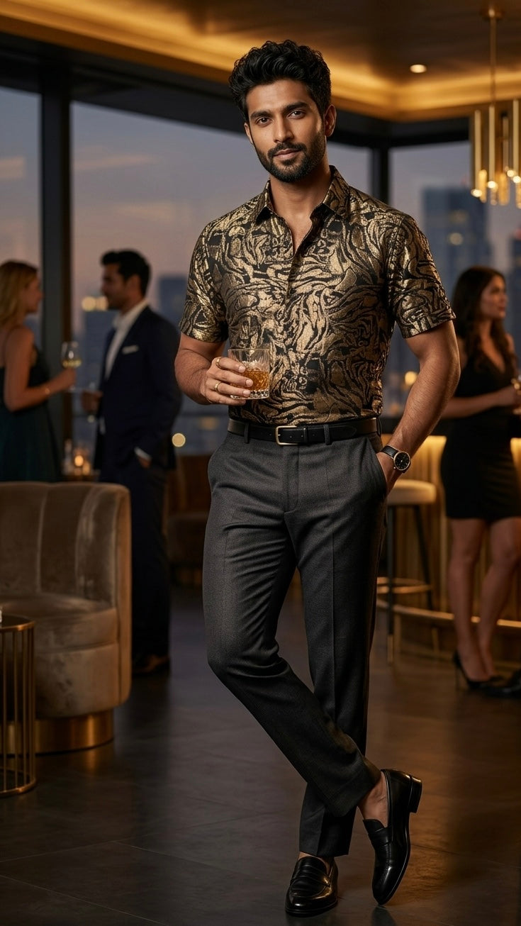 The Midnight Metallic Safari Shirt