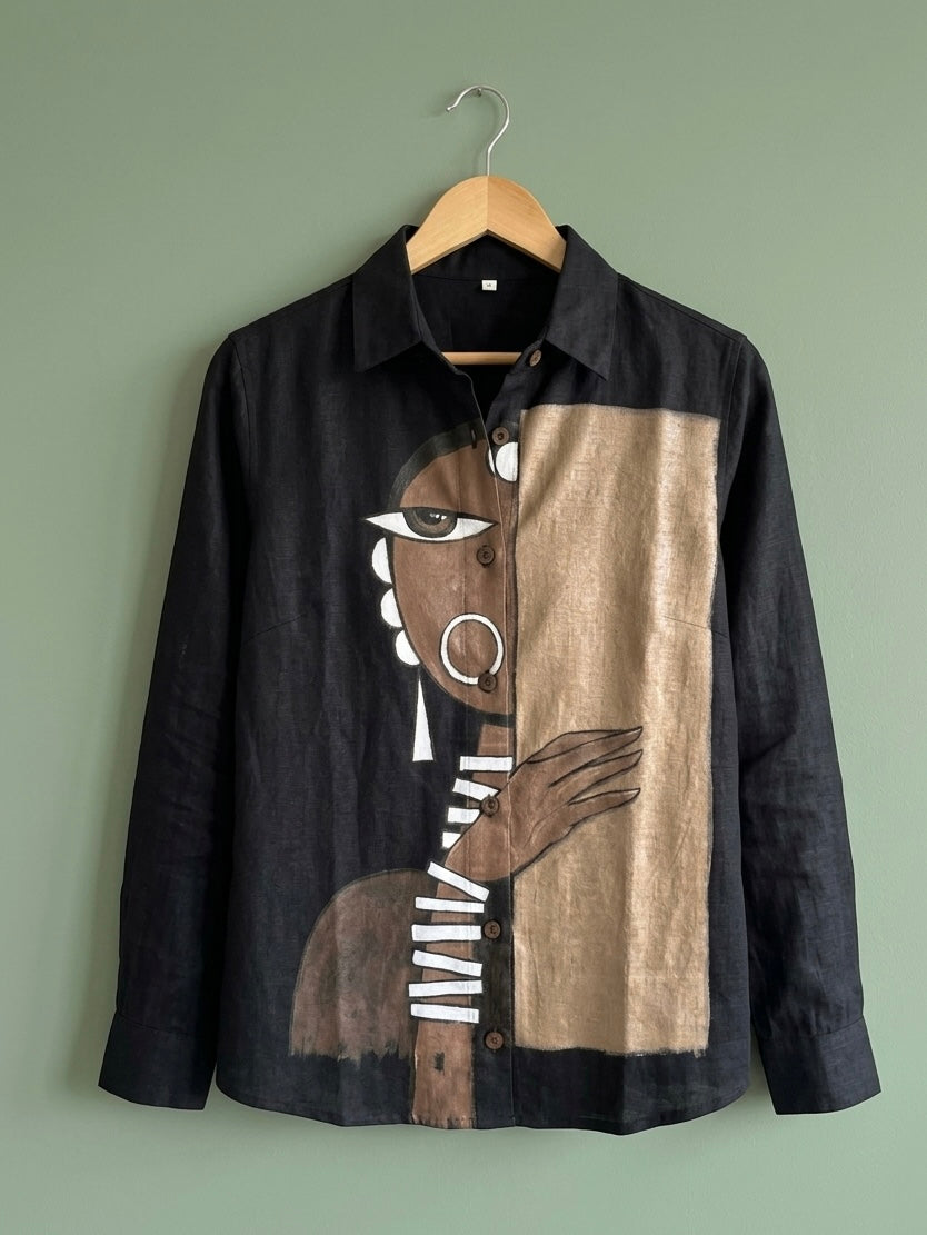 The "Parda" Hand-Painted Noir Shirt