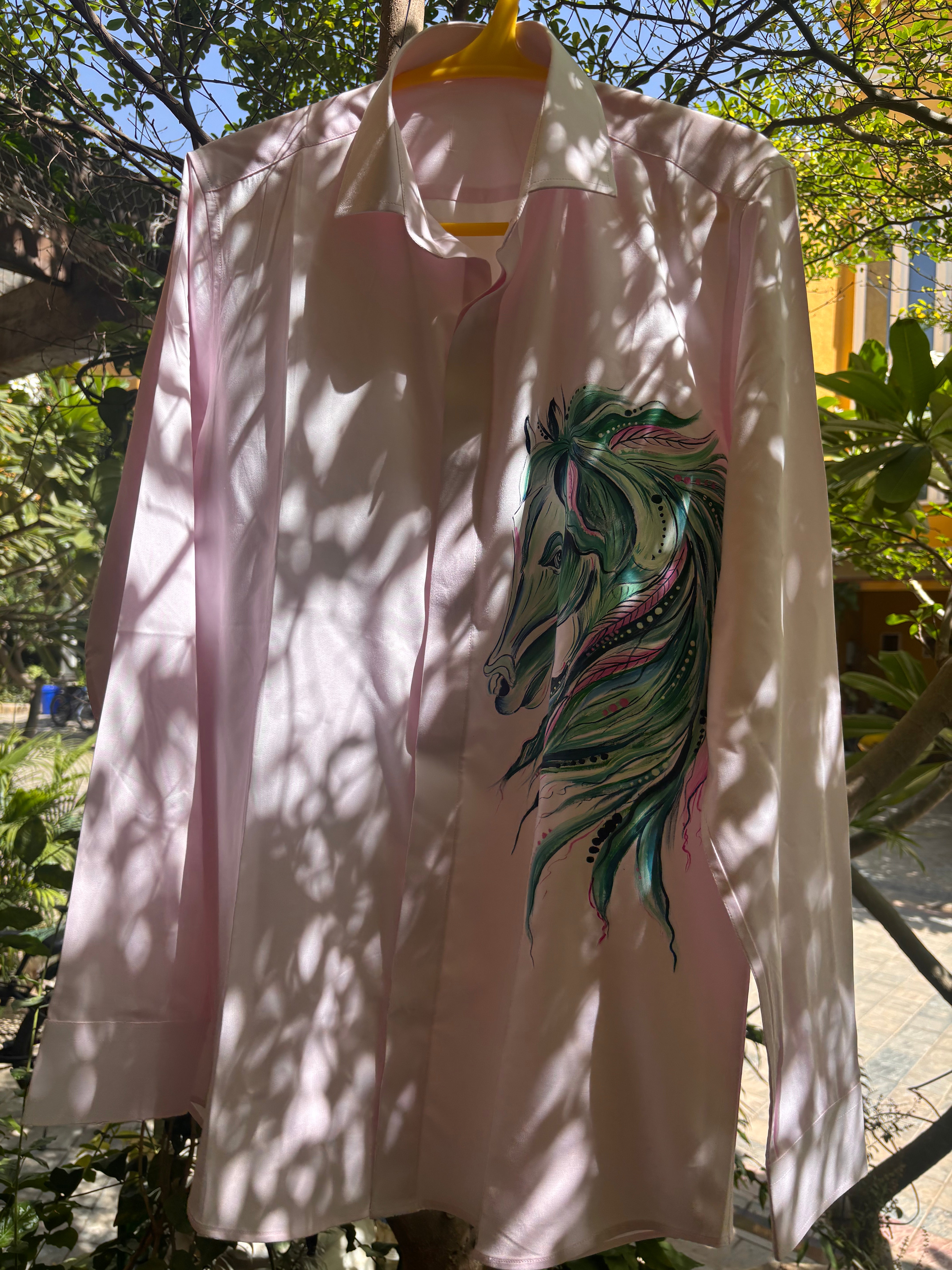 "Wild Spirit" Hand-Painted Cotton Shirt