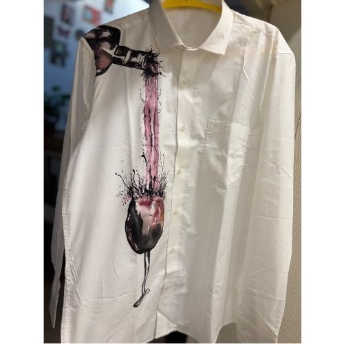 Vintage Vino Handpainted Shirt For Men