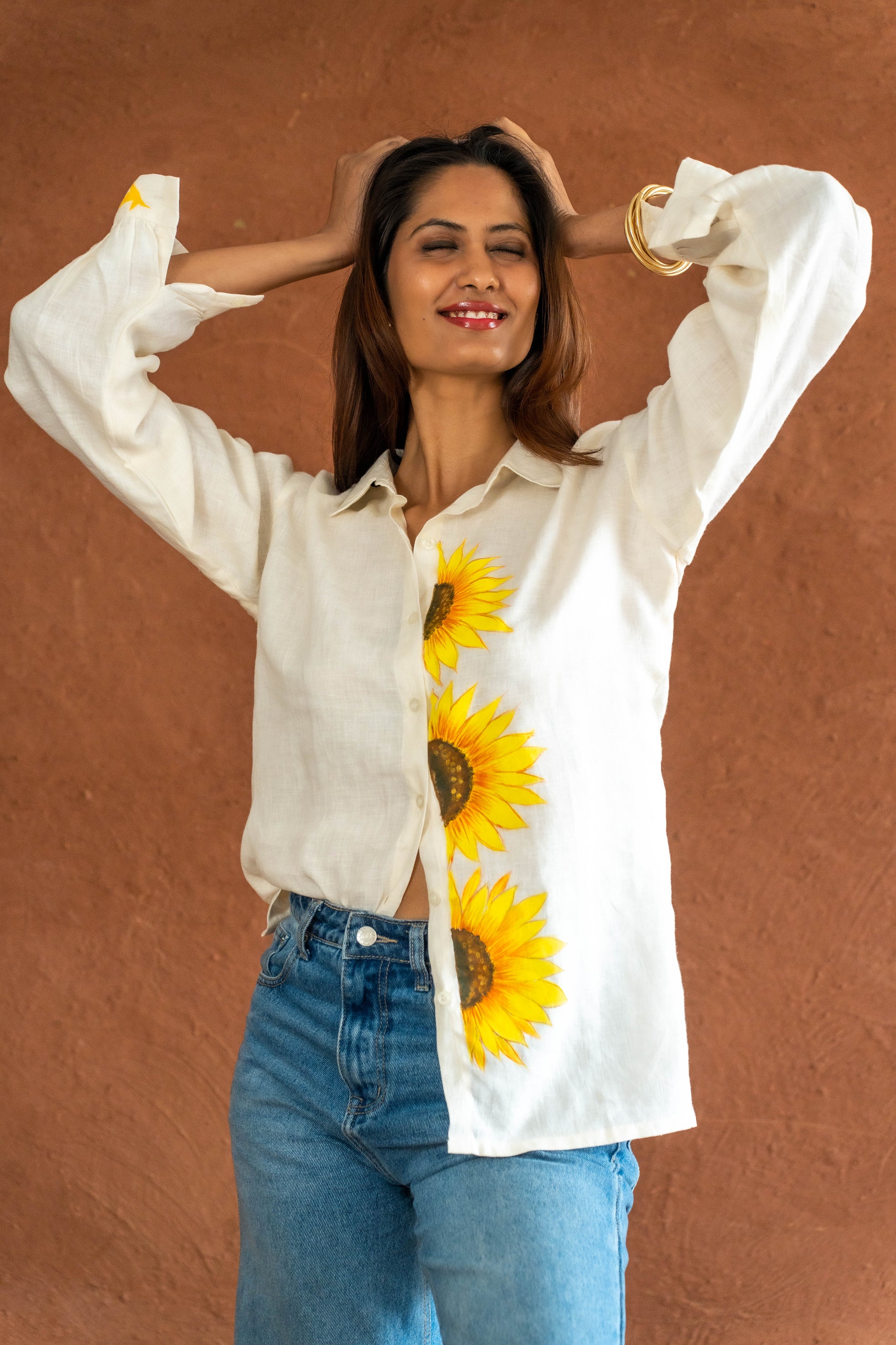 Sunflower White Linen Shirt