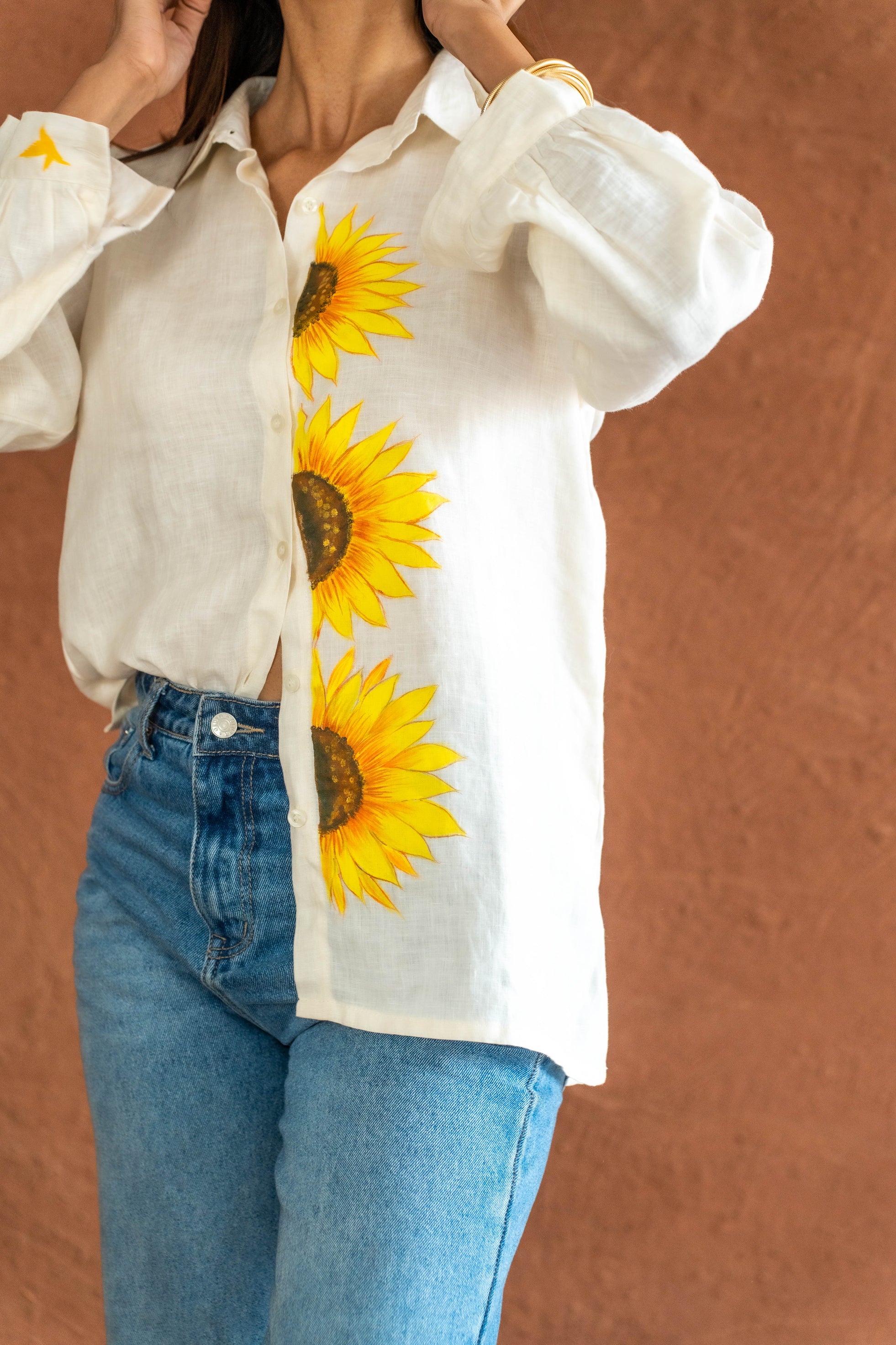 Sunflower White Linen Shirt