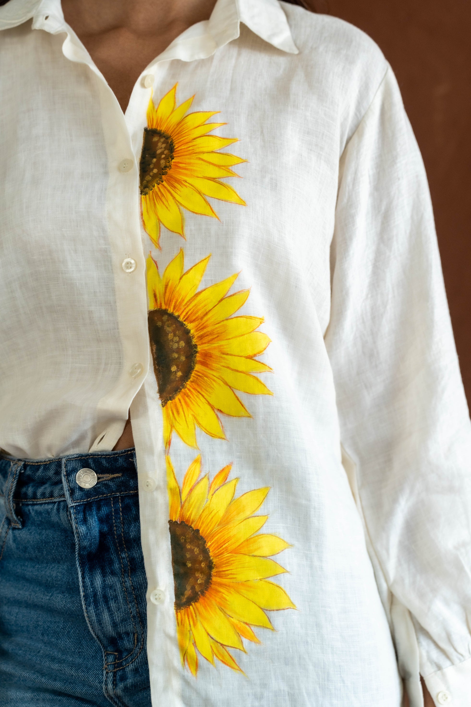 Sunflower White Linen Shirt