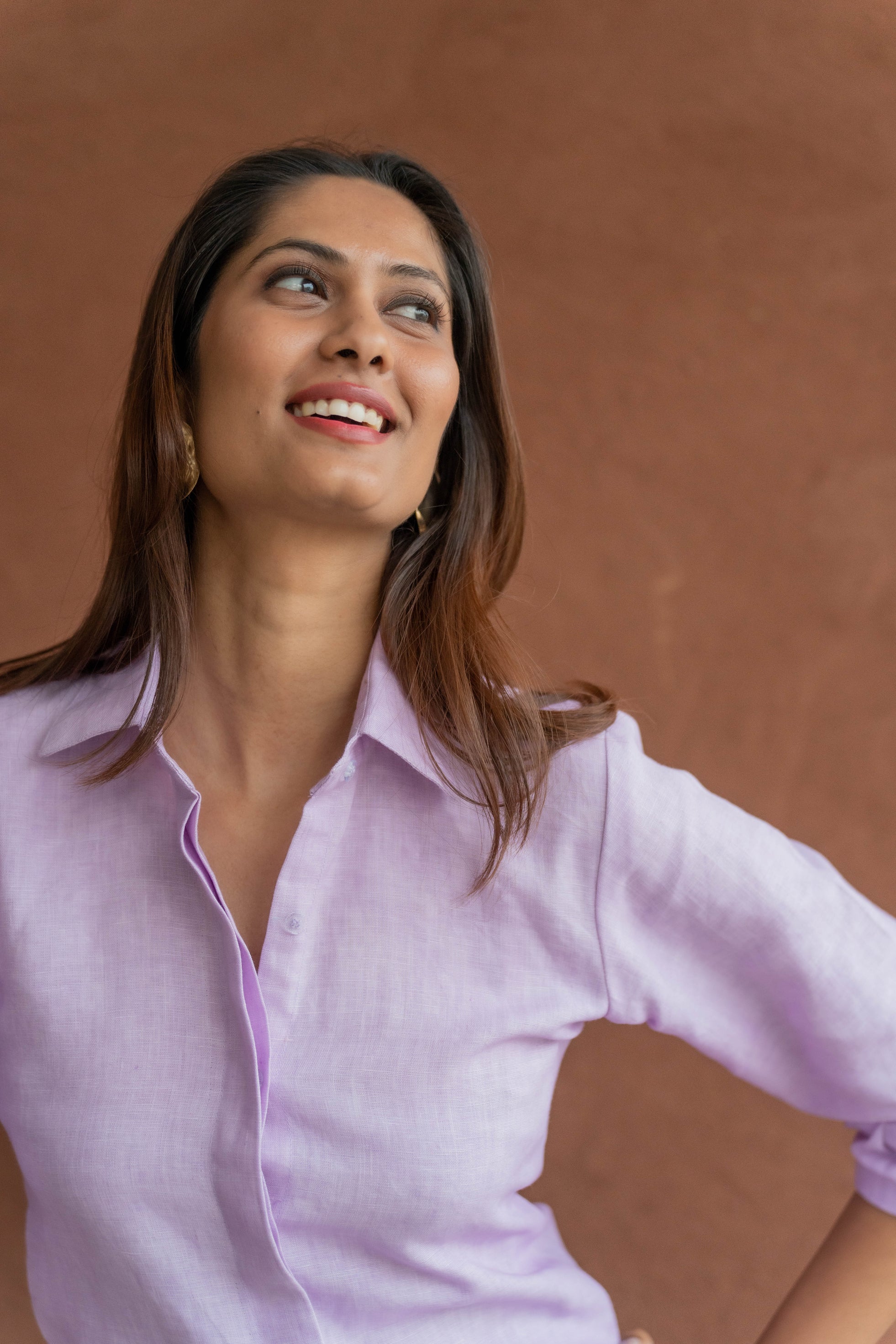 Solid Lavender Hue Linen Shirt