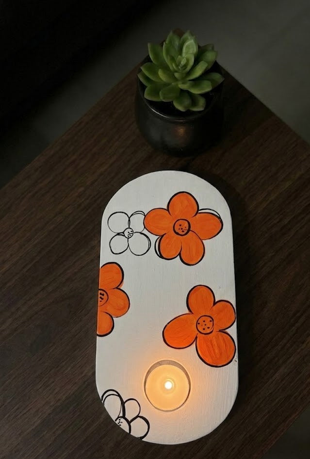 Bold Botanicals | Bespoke Hand-Painted T-Light Holder