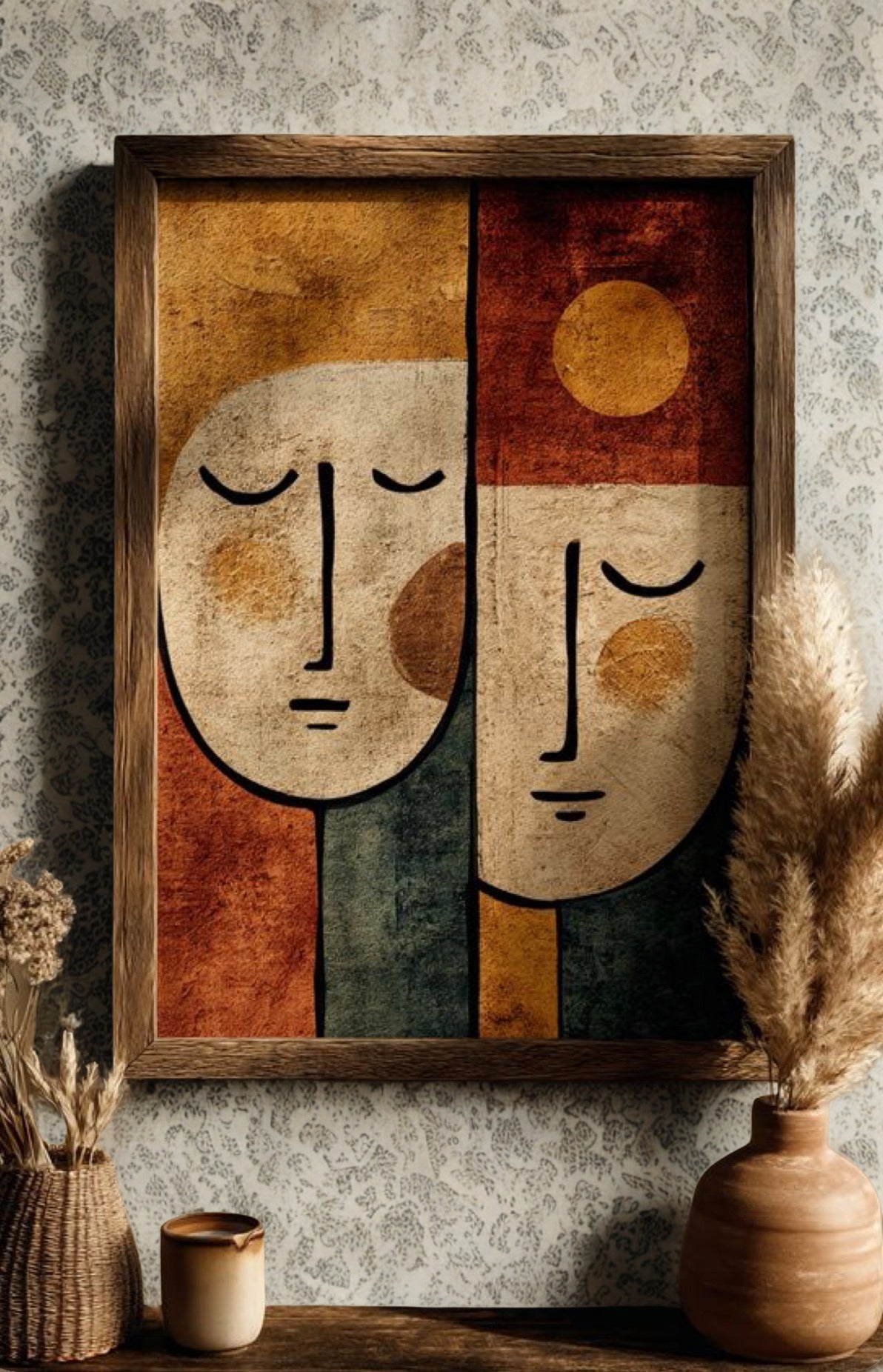 "The Silent Observers" | Textured Mixed Media Framed Canvas