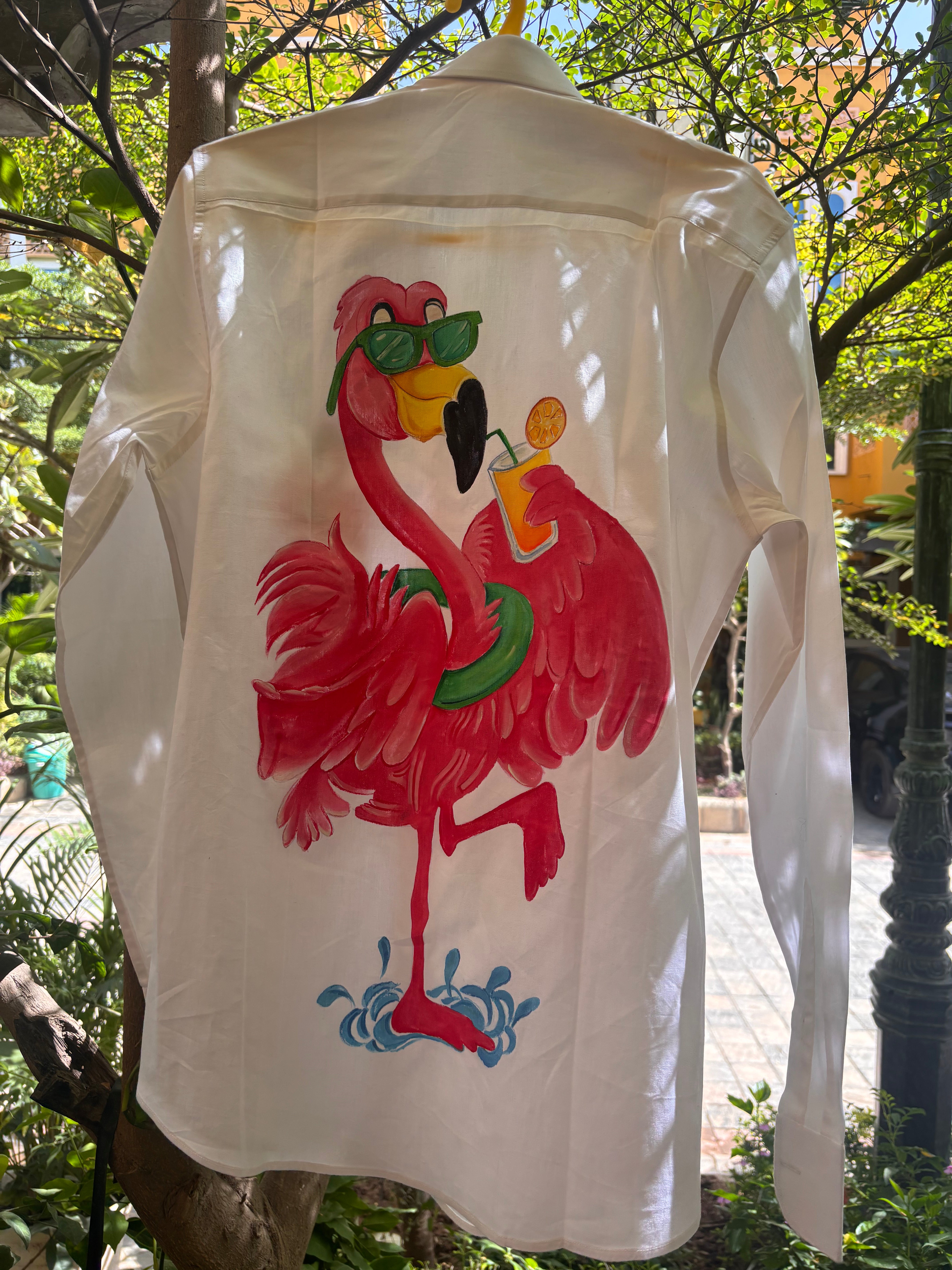 Artisan Series: The Paradiso Flamingo Hand-Painted Shirt