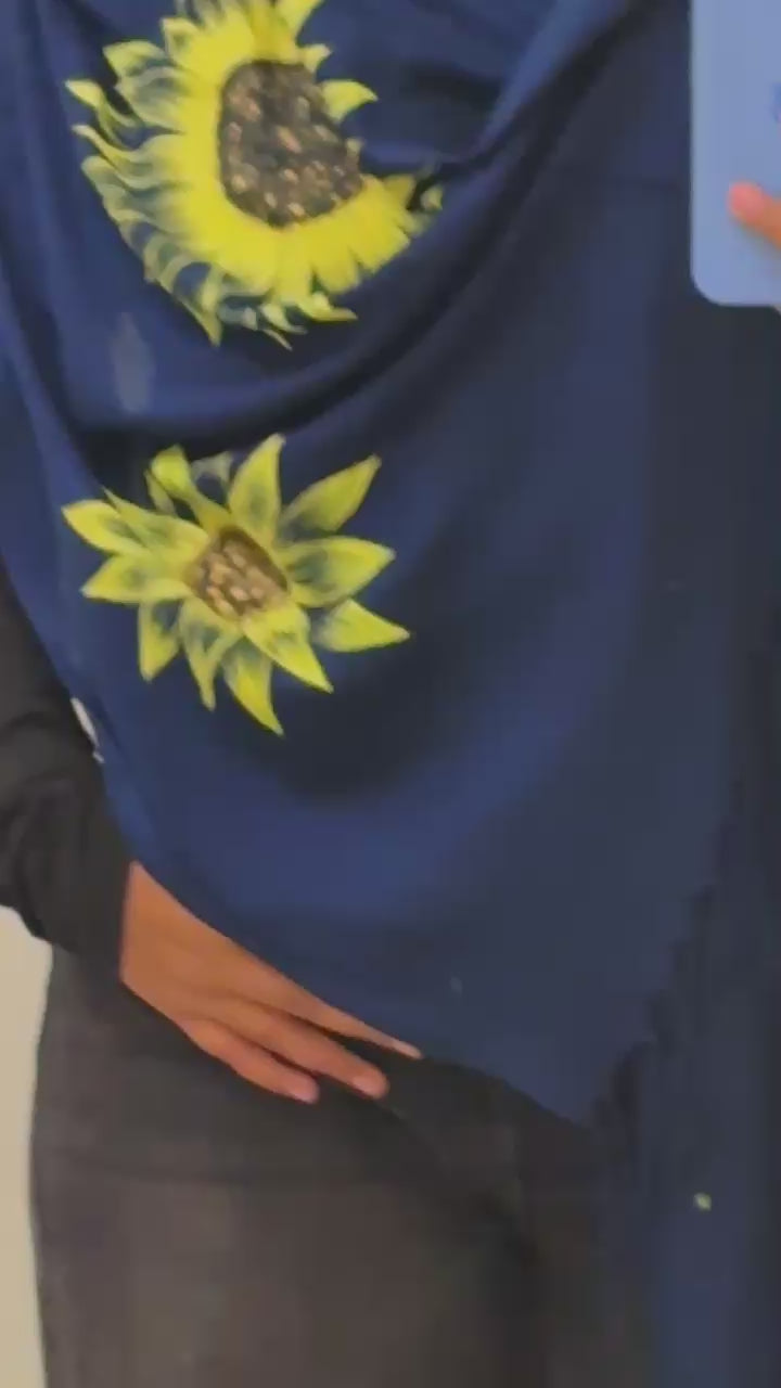 Hand-painted Sunflower Art Stole